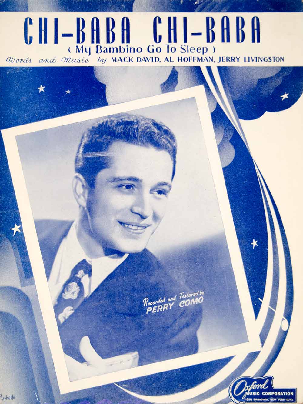 1947 Sheet Music Chi-Baba My Bambino Go to Sleep Perry Como Mack David ZSM1