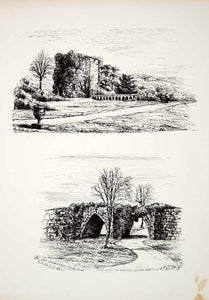 1860 Lithograph Allen Art Eccleshall Castle Staffordshire England Medieval ZZ5