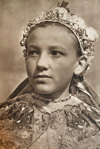 1953 Slovakian Girl Costume Kroje Jablonica Slovakia - ORIGINAL PHOTOGRAVURE SL1