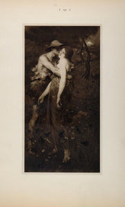 1901 Maurice Grieffenhagen Idyl Lovers Lithograph - ORIGINAL 100