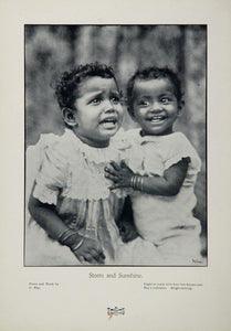 1905 Portrait Black Americana Children B/W Print - ORIGINAL HISTORIC IMAGE 1905