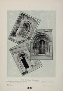 1905 Norman Doorways Iffley St. Ebbe's Oxford Print - ORIGINAL 1905