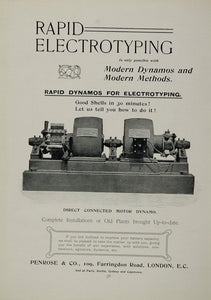 1905 Ad Rapid Motor Dynamos Electrotyping Printing - ORIGINAL ADVERTISING 1905