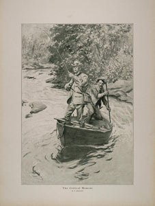 1914 W. T. Smedley Fisherman Trout Fishing Stream Boat ORIGINAL HISTORIC AA2
