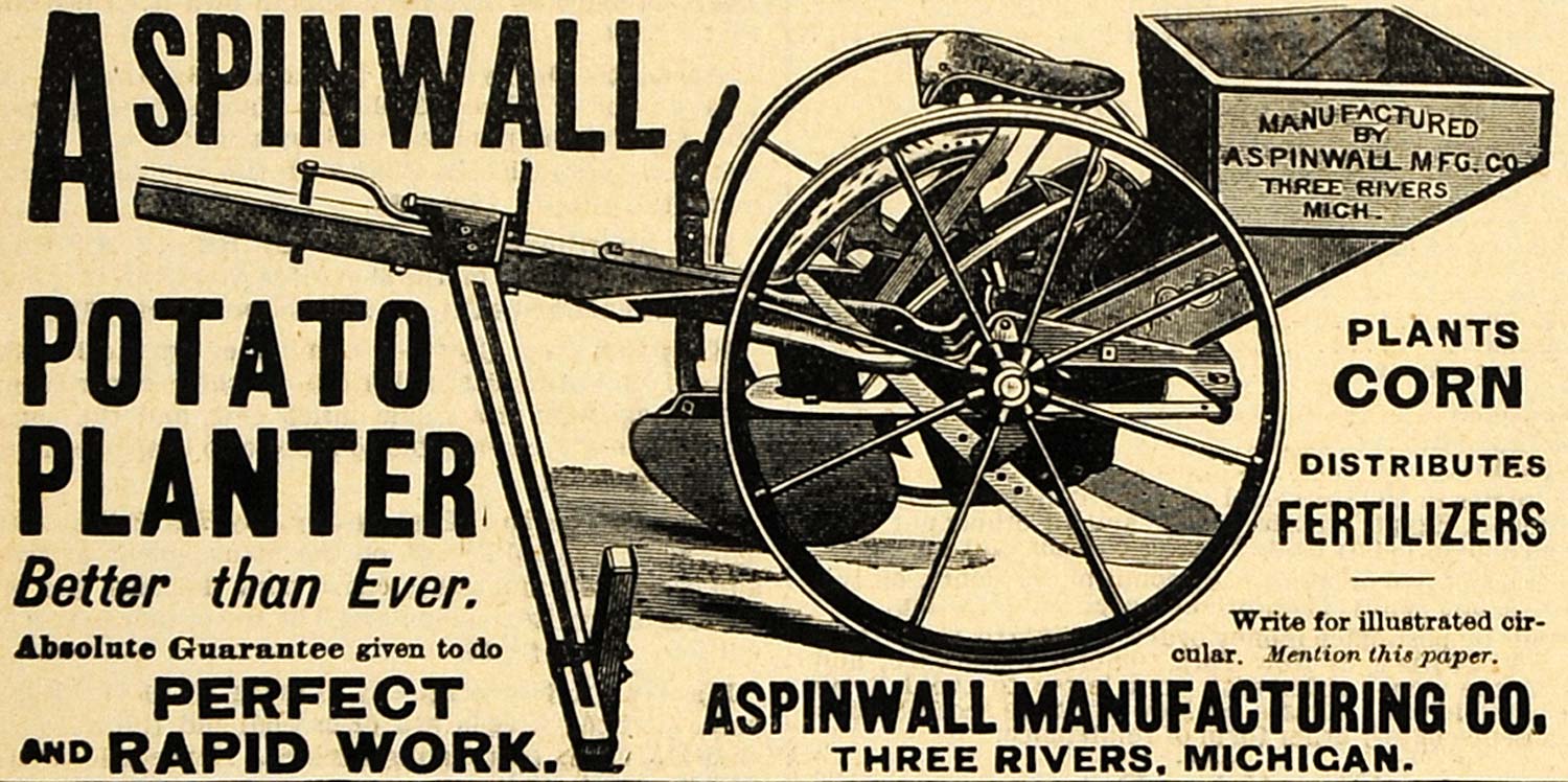 fertilizer for corn planter 1890 Ad Aspinwall Potato Corn Planter Fertilizer Spread Agriculture AA –  Period Paper Historic Art LLC