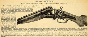 1890 Ad Double Barrel Shot Gun No. 480 Subscriber Gift American AAG1
