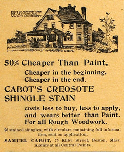 1893 Ad Samuel Cabot's Creosote Shingle Stain W.W. Kent Architecture AAG1
