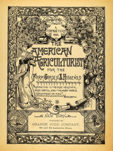 1891 Cover American Agriculturist Orange Judd Farming Agricultural AAG1