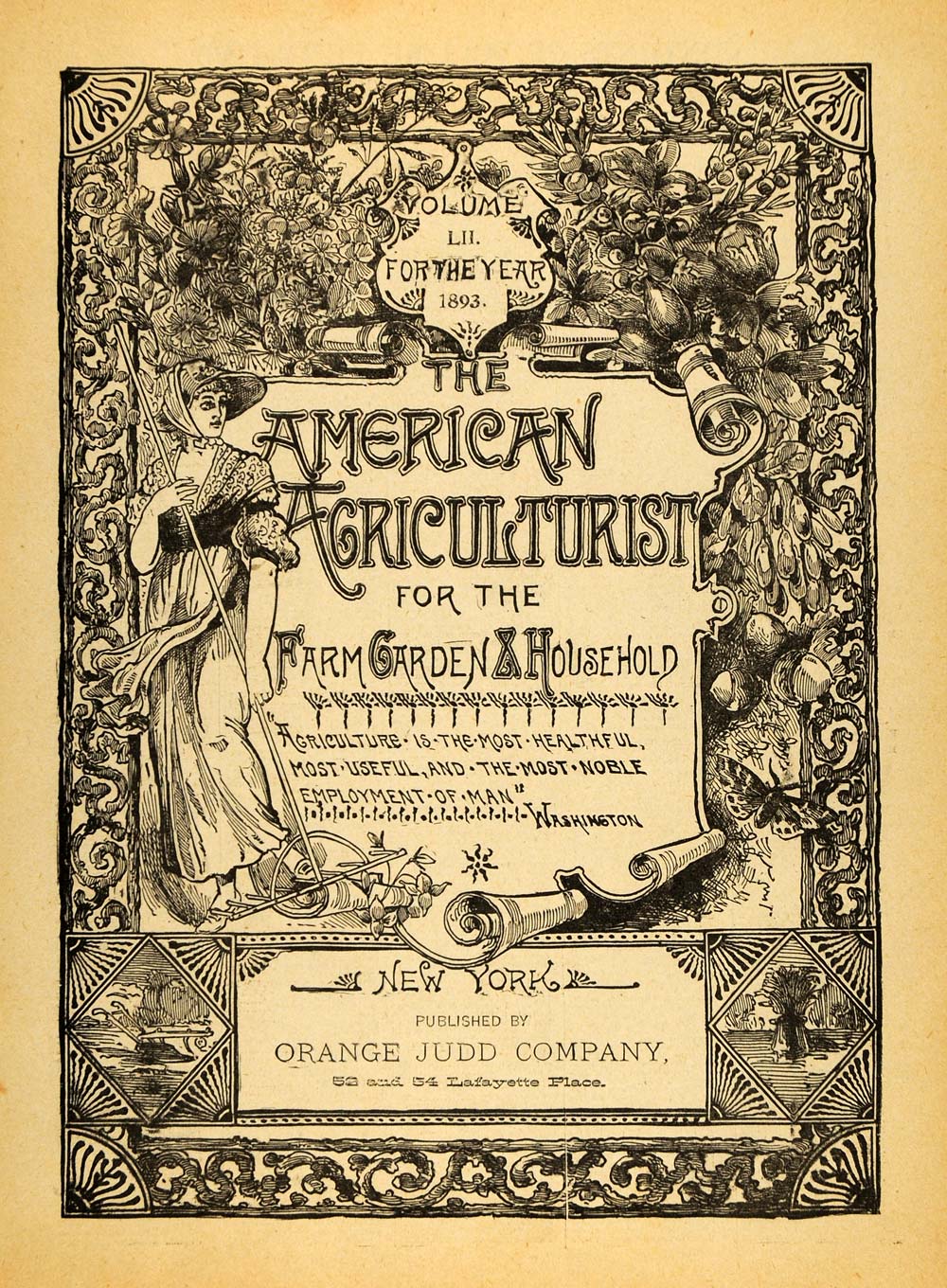 1893 Cover American Agriculturist Farm Garden Home Orange Judd Publishing AAG1