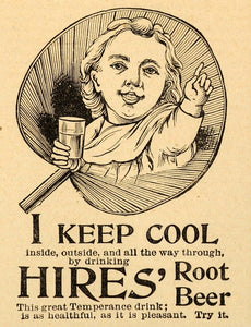 1893 Ad Hires' Root Beer Soda Pop Carbonated Summer Temperance Drink Child AAG1