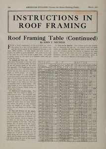 1925 Article Roofing Roof Framing Table John T. Neufeld - ORIGINAL AB1