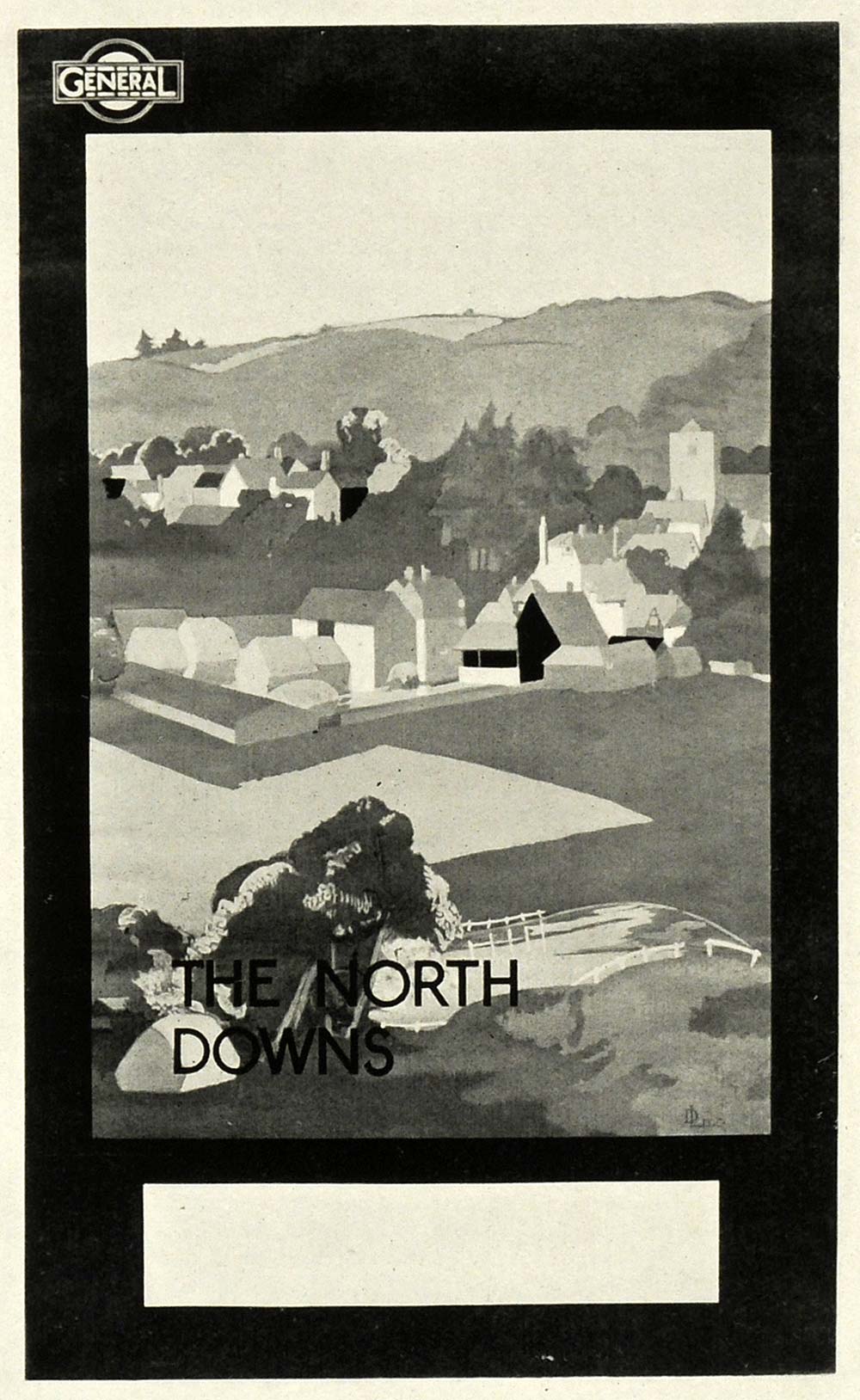 1924 Print Poster D. Legg North Downs Countryside Underground Rail London ABA
