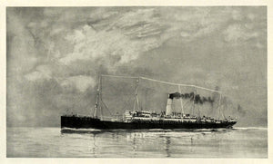 1924 Print Poster Arthur Burgess Orient Cruises Ship Sea Travel Calm Weather ABA