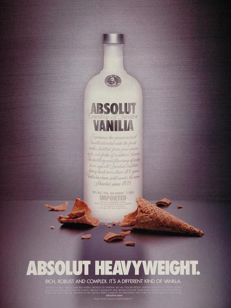 2003 Ad Absolut Vanilla Heavyweight Vodka Leon Steele - ORIGINAL ABS1