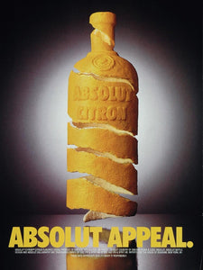 1995 Ad Absolut Appeal Citron Citrus Vodka Lemon Peel - ORIGINAL ABS1