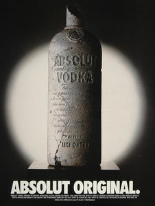 1994 Ad Absolut Original Vodka Cracked Stone Bottle - ORIGINAL ADVERTISING ABS2