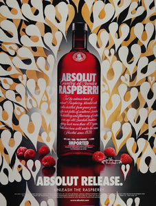 2004 Ad Absolut Raspberri Vodka Unleash the Raspberry - ORIGINAL ABS2