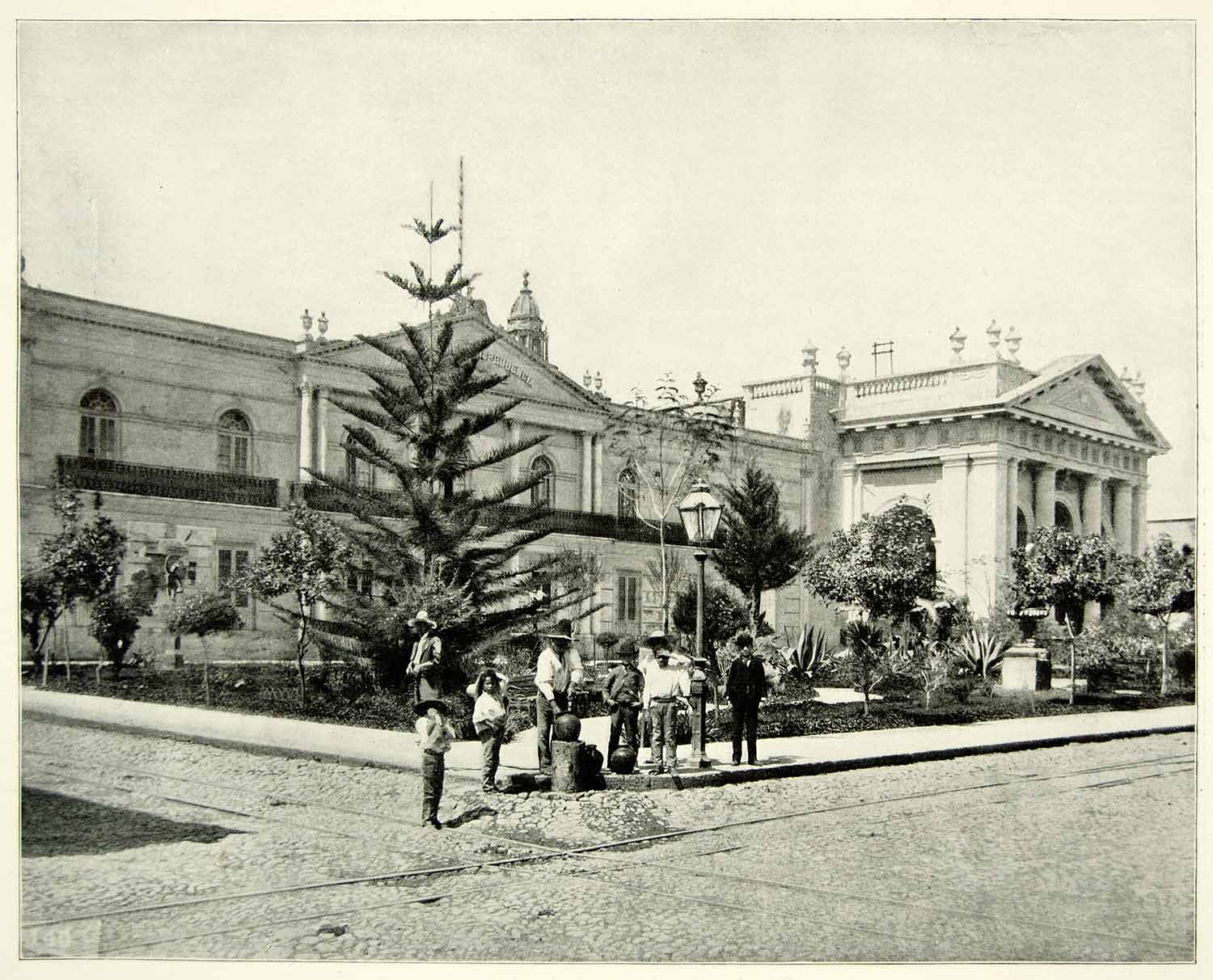 1894 Print Law School Guadalajara Mexico Architecture Historic Street AC1