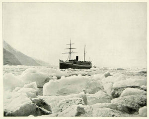 1894 Print Glacier Bay Alaska Steamer Ship Queen Iceberg Arctic Historic AC1