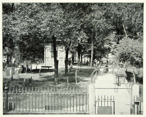 1894 Print Copps Hill Cemetery Boston Massachusetts Tombstone Historic AC1