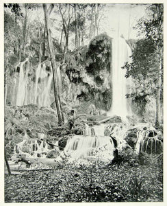 1894 Print Deer Lick Falls Mineral Springs Virginia Wilderness Allegheny AC1