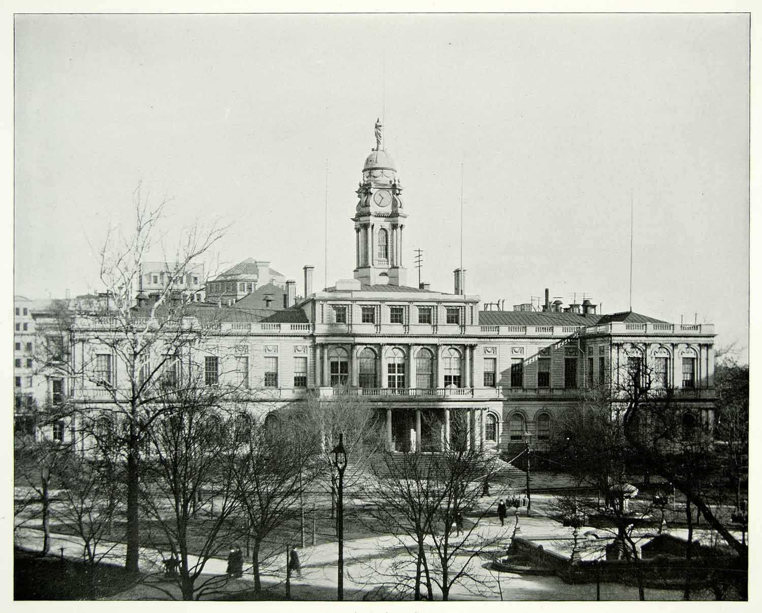 1894 Print City Hall Building New York City Government Printing House Square AC1