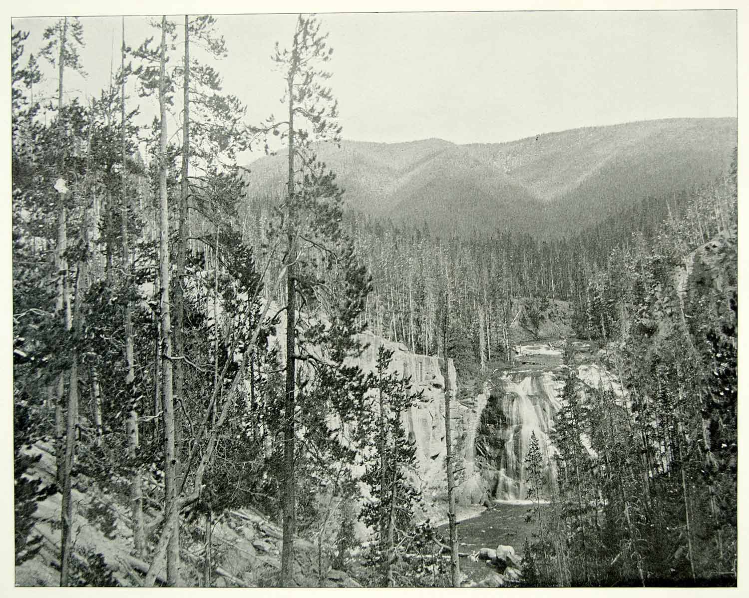 1894 Print Missouri River Great Falls Montana Cascade Nature Landscape AC1
