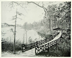 1894 Print Kissing Bridge Lakewood New Jersey Pine Forest Resort Shore AC1