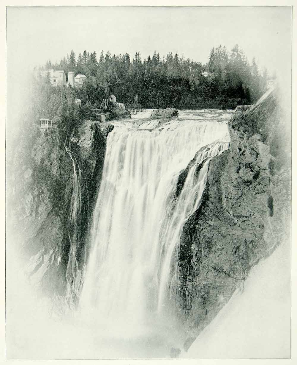1894 Print Montmorency Falls Quebec Canada St Lawrence River Picturesque AC1