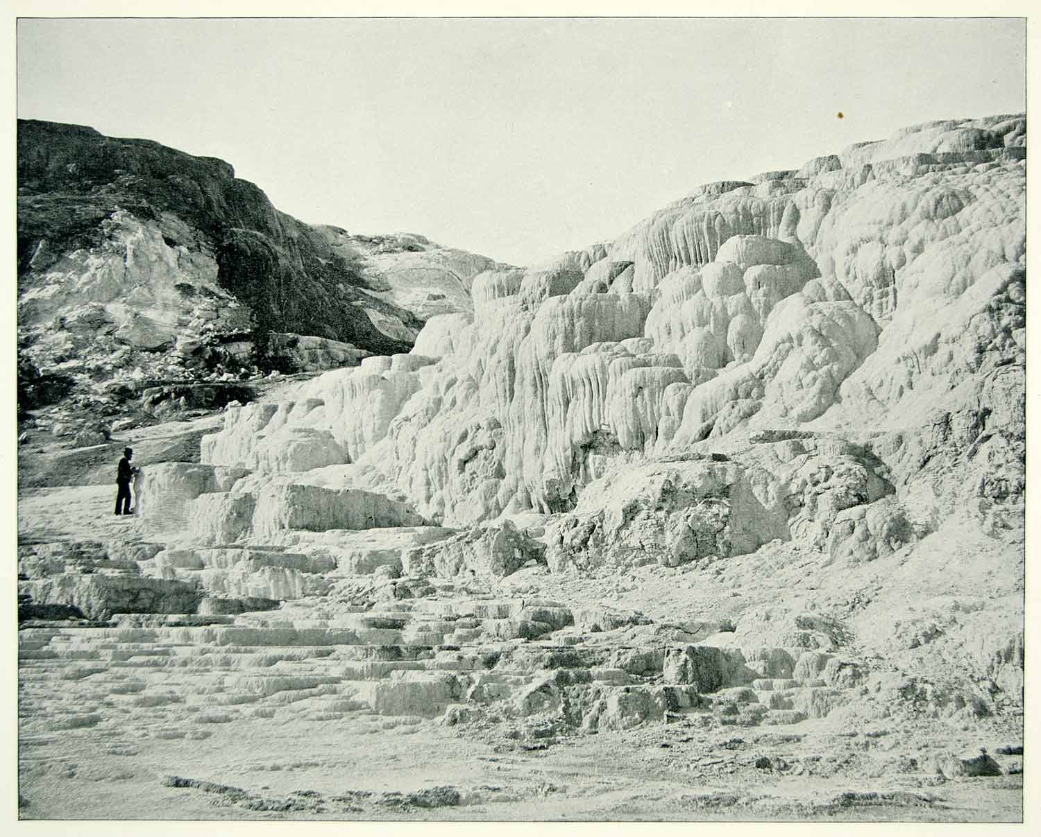 1894 Print Minerva Terrace Yellowstone National Park Mammoth Hot Springs AC1