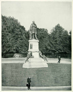 1894 Print James A Garfield Presidential Bronze Statue Monument Washington AC1
