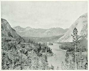 1894 Print Bow River Valley Gap Alberta Canada Rocky Mountains National Park AC1