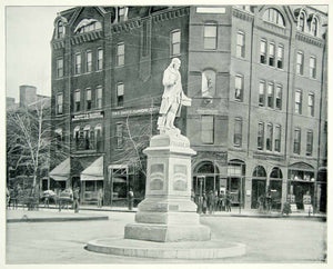 1894 Print Marble Statue Benjamin Franklin Washington DC Founding Father AC1