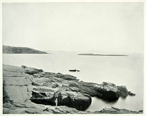 1894 Print Bar Harbor Atlantic Ocean Coast Maine Seascape Rocky Shoreline AC1