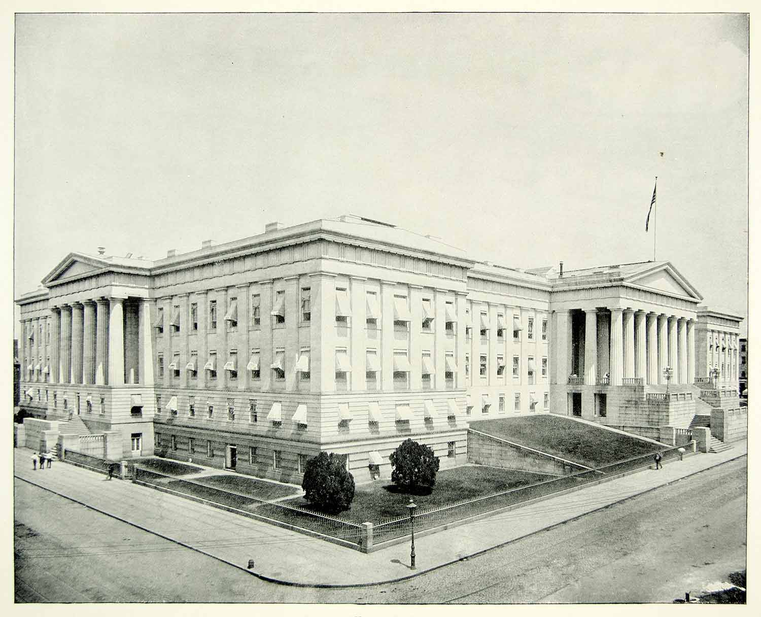 1894 Print US Patent Office Washington DC Doric Architecture Historic AC1