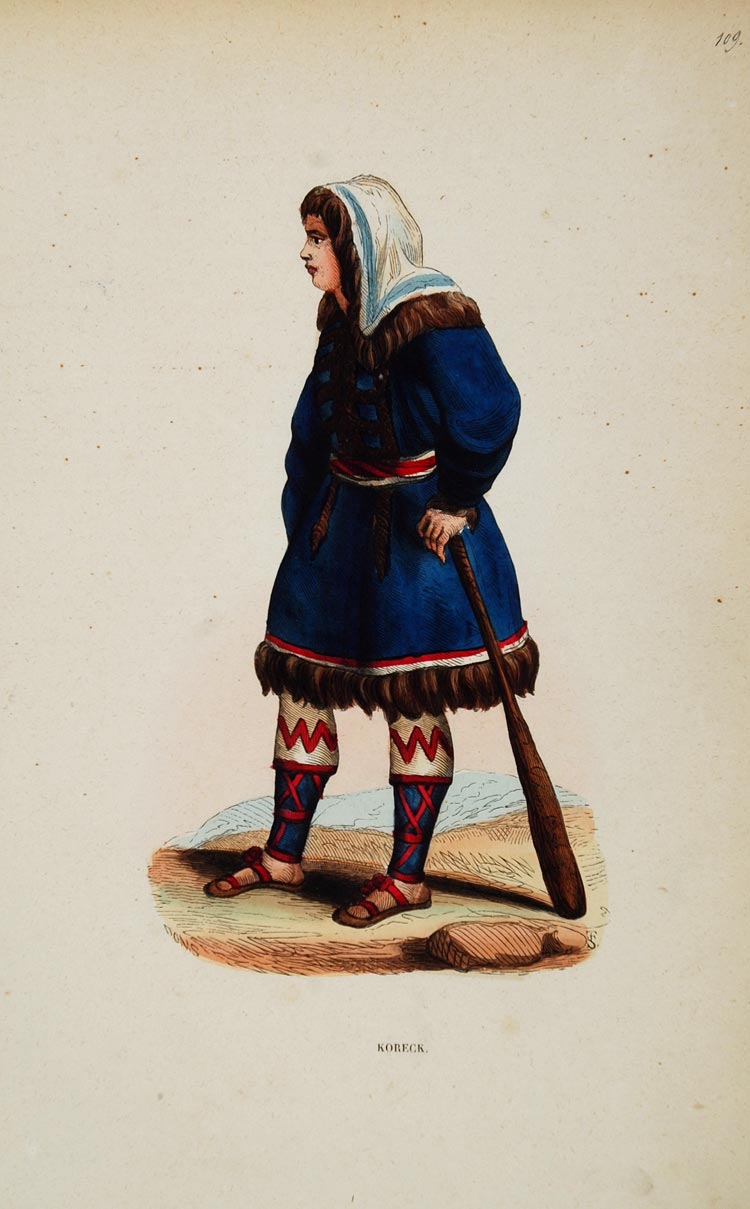 1845 Print Costume Koryak Koriak Woman Russia Siberia - ORIGINAL ACOST