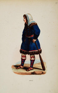 1845 Print Costume Koryak Koriak Woman Russia Siberia - ORIGINAL ACOST