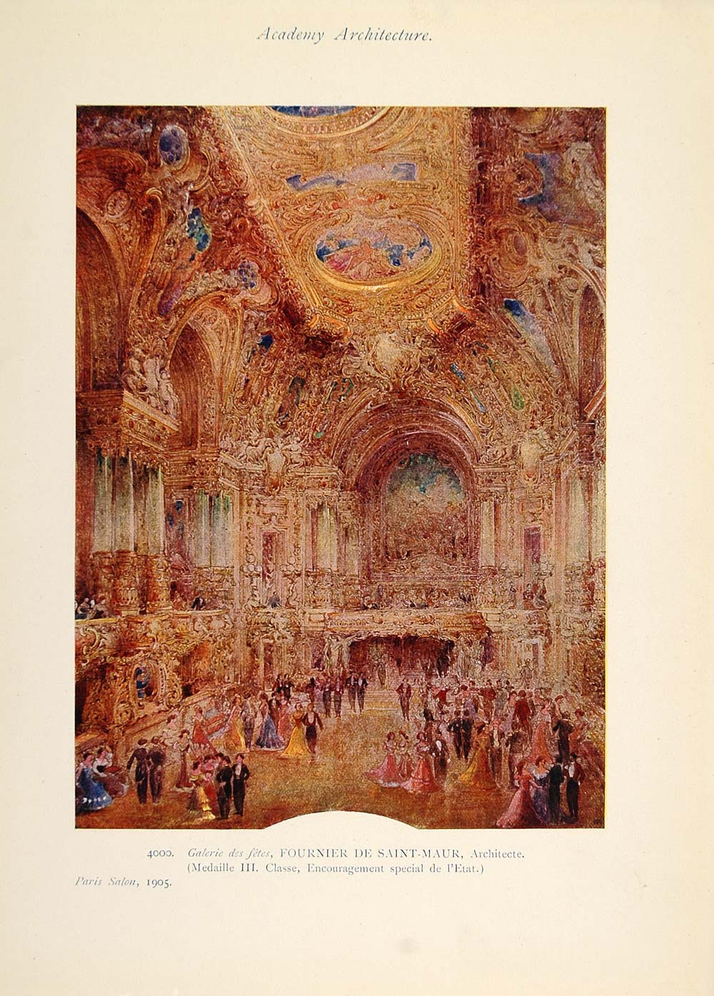 1905 Fournier de Saint-Maur Architect Paris Salon Print - ORIGINAL AD1