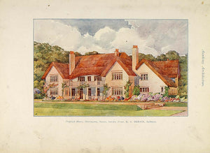 1913 House Storrington Sussex England R A. Briggs Print - ORIGINAL AD1