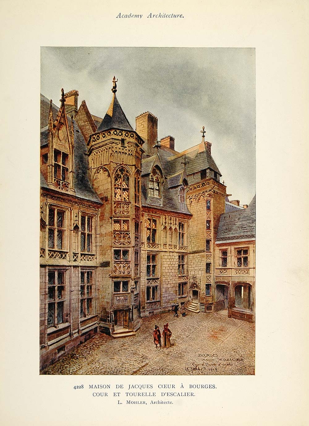 1913 Jacques Coeur Palace Palais Bourges France Print - ORIGINAL AD1