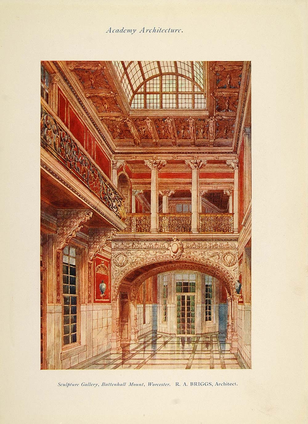1913 Battenhall Mount Worcester Robert A. Briggs Print - ORIGINAL AD1
