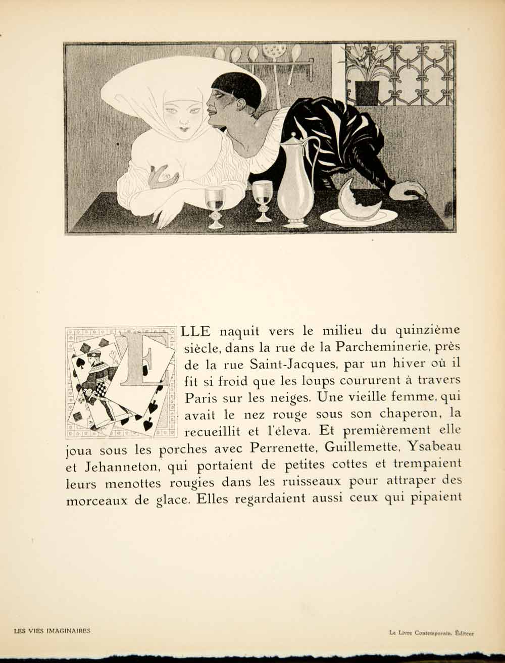 1929 Heliogravure George Barbier Nude Lovers Art Vies Imaginaires Schwob ADLB1