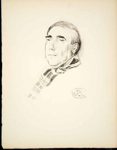 1929 Heliogravure Pierre Brissaud Portrait Jacques French Illustrator ADLB2