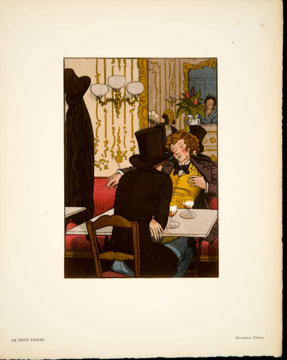 1929 Lithograph Brissaud Petit Pierre Anatole France Cafe Illustration ADLB2