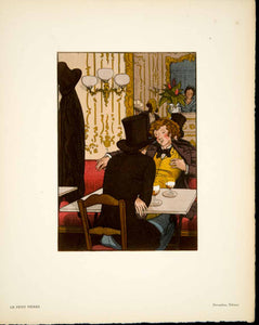 1929 Lithograph Brissaud Petit Pierre Anatole France Cafe Illustration ADLB2