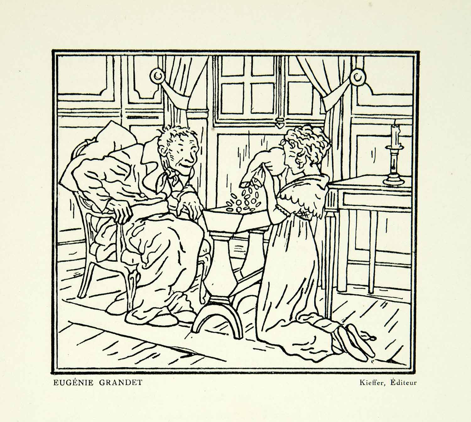 1929 Lithograph Pierre Brissaud Eugenie Grandet Balzac Book Illustration ADLB2