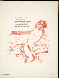 1931 Heliogravure Pierre Bonnard Nude Woman Bed Parallelement Paul ADLB3