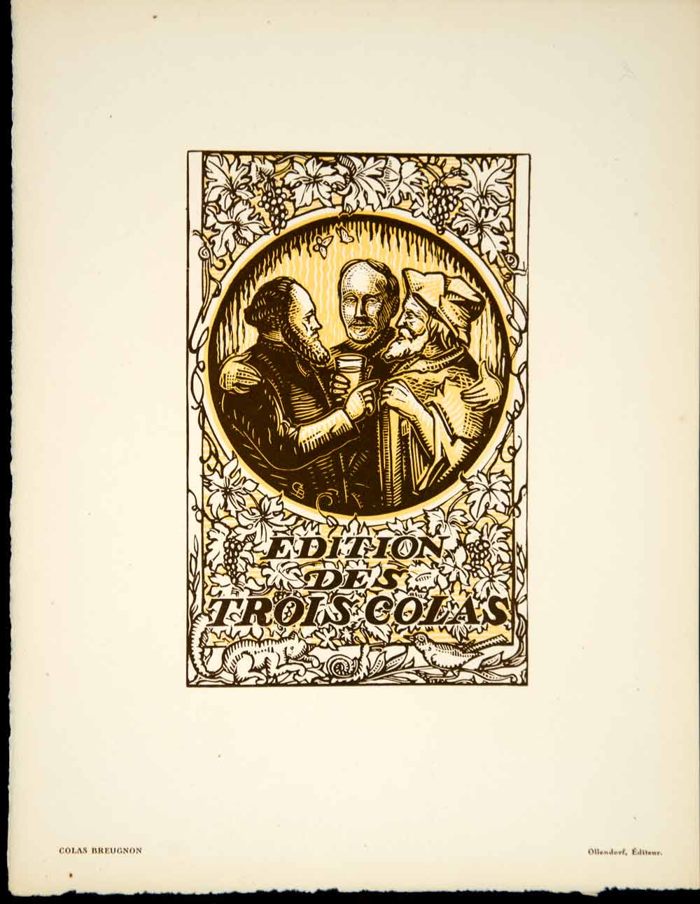 1930 Lithograph Gabriel Belot Trois Colas Brueugnon Romain Rolland Book ADLB5