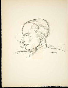 1929 Print Andre Dignimont Portrait Cigarette Smoke French Artist Charles ADLD1