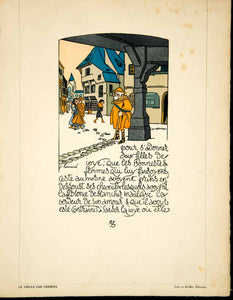 1928 Lithograph Joseph Hemard Vieux par Chemins Balzac Old Man ADLH1
